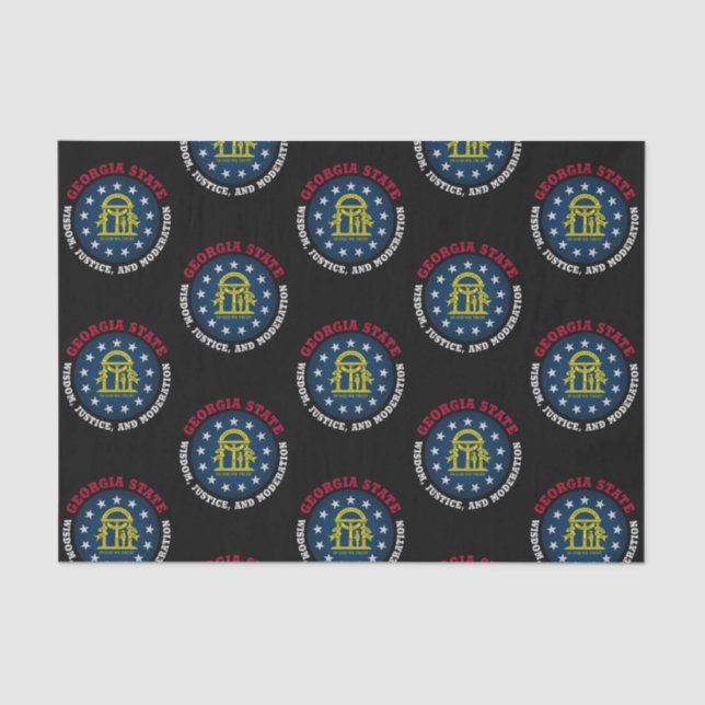 PAPEL DE SEDA BANDEIRA ESTATAL DA GEÓRGIA PEACH (Frente )