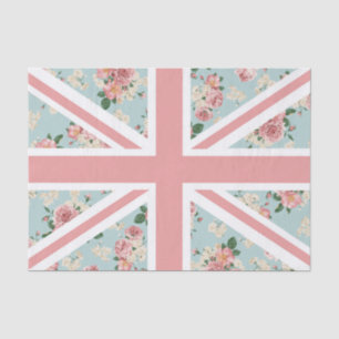 Papel De Seda Bandeira inglesa de Union Jack dos rosas