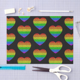 Papel De Seda Bandeira LGBT coração arco-íris faísca gay casamen