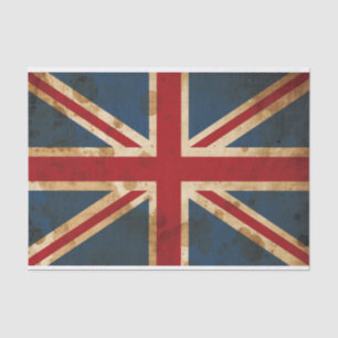 Papel De Seda Bandeira manchada de Union Jack Reino Unido do