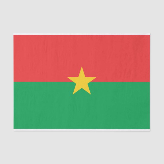 Papel De Seda Bandeira Patriótica Burkina Faso (Frente )