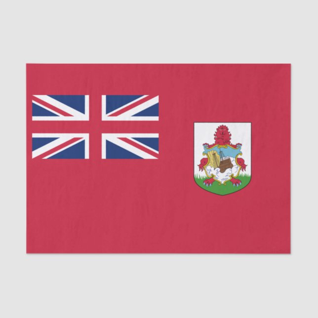 Papel De Seda Bandeira Patriótica das Bermudas (Frente )