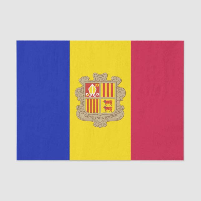 Papel De Seda Bandeira Patriótica de Andorra (Frente )