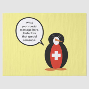 Papel De Seda Bandeira Suíça Sr. Pinguim Falante