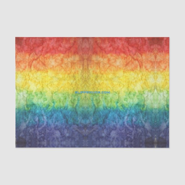 Papel De Seda Bandeira tie-dye da SlipperyJoe's arco-íris pressi (Frente )
