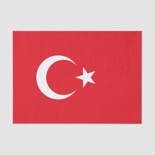 Papel De Seda Bandeira Turca (Turquia) (Frente )