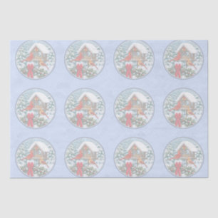 Papel De Seda Banquete de Natal dos Cardeal Azul