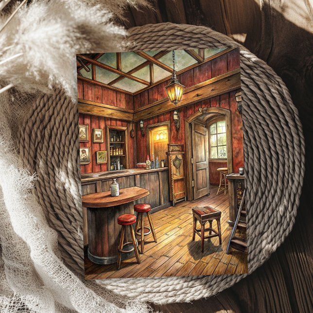 Papel De Seda Bar oeste selvagem de cowboy ocidental em prairie (Western cowboy wild west bar in prairie tissue paper)