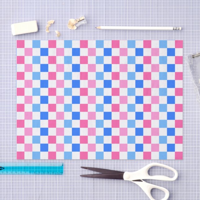 Papel De Seda Barbie goes to the ocean checkerboard pattern (Arte )