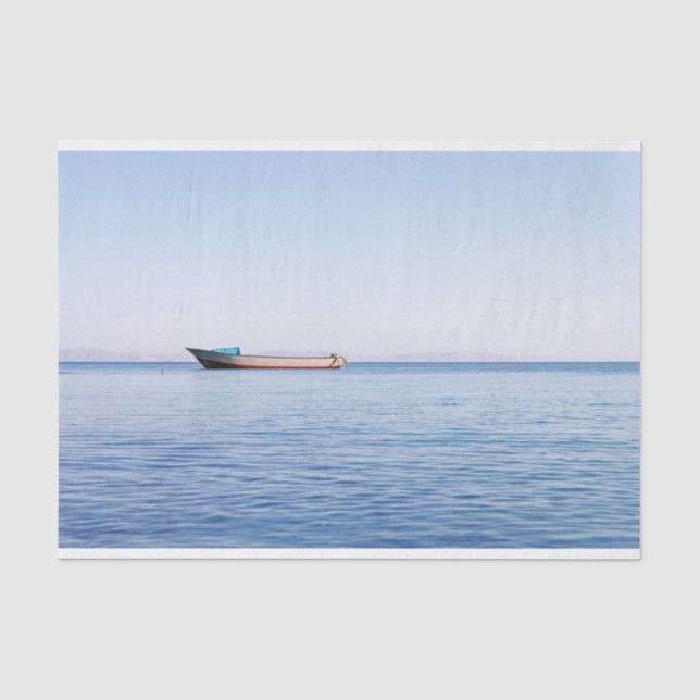 Papel De Seda barco no mar calmo (Frente )