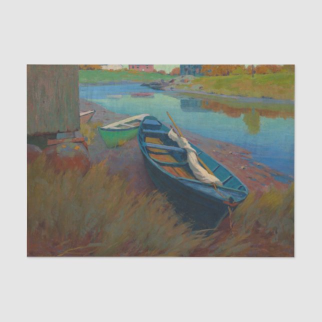 Papel De Seda Barcos em repouso por Wesley Dow 1895 (Frente )