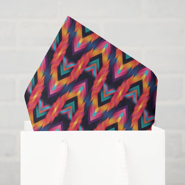 Papel De Seda Bargello Flamejante (Sacola de presentes)