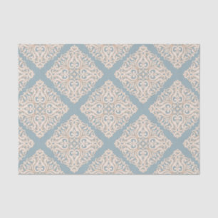Papel De Seda Barroco Damasco Brocade em Pó Azul Decoupage