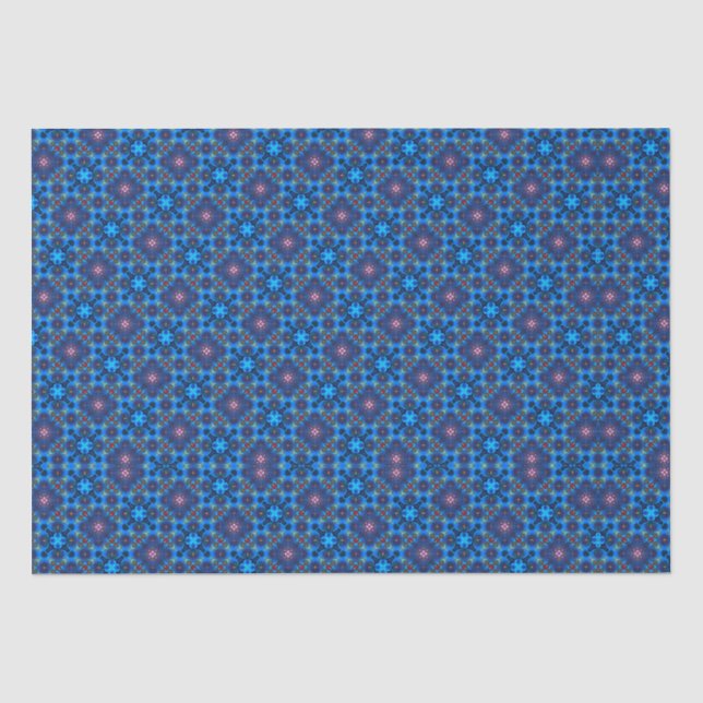 Papel De Seda Barroco Flourish Blue Design (Frente )