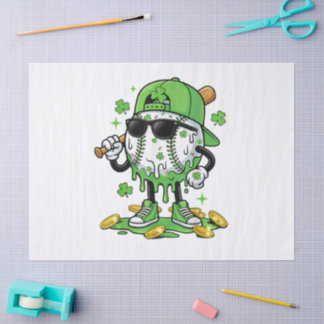 Papel De Seda Baseball Drip Ice Cream St Patricks Day