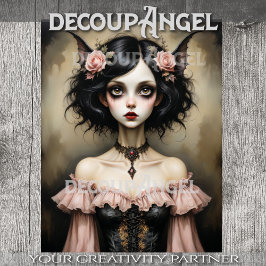 Papel De Seda Bat Woman Gothic Elegance Decoupage