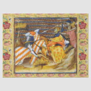 PAPEL DE SEDA BATALHA MEDIEVAL, LUTAR CONTRA O HORSEBACK