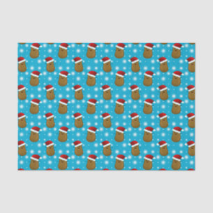 Papel De Seda Batatas de Natal Usando Chapéus de Papai Noel
