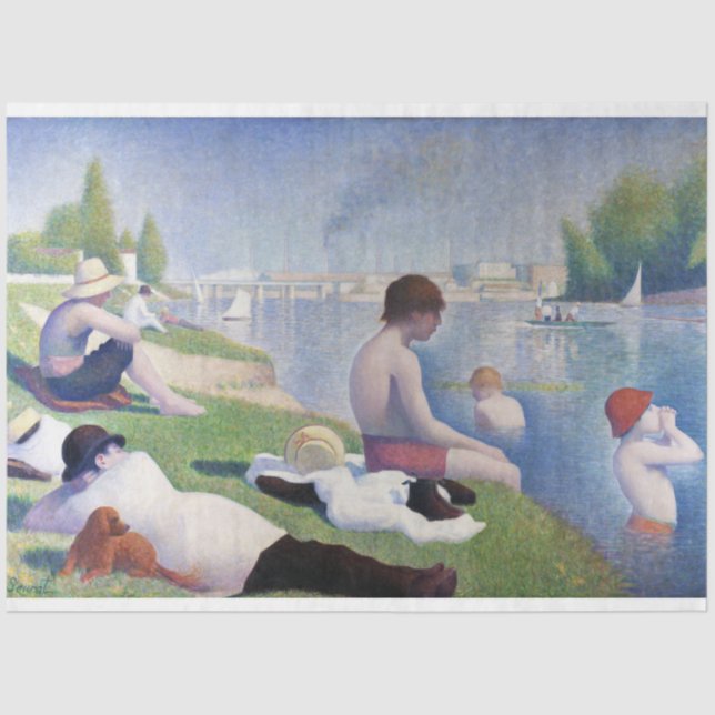 Papel De Seda Bathers in Asnieres, Seurat (Frente )