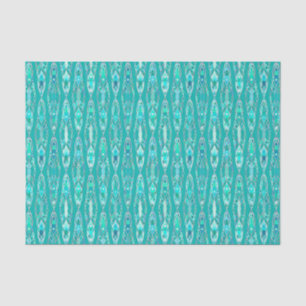 Papel De Seda Batik tribal - turquesa e água-marinha
