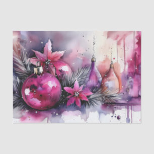 Papel De Seda baubles coloridos de natal com Flores