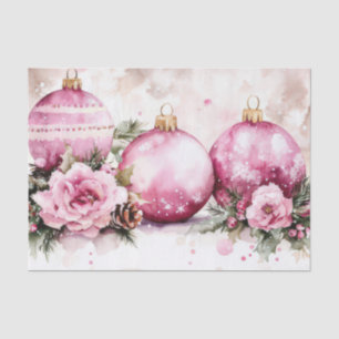 Papel De Seda baubles coloridos de natal com flores