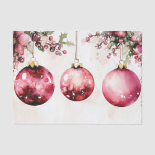 Papel De Seda baubles coloridos de natal com Flores