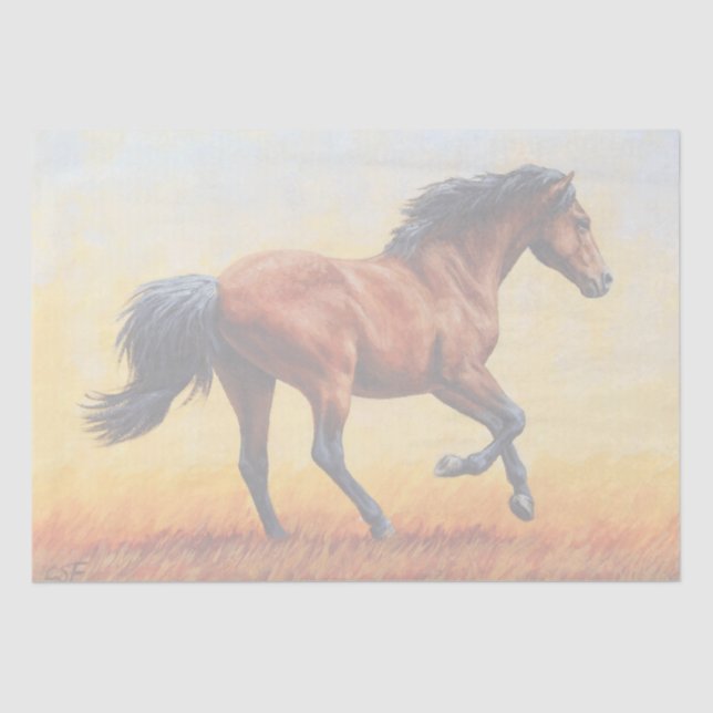 Papel De Seda Bay Horse Galloping (Frente )