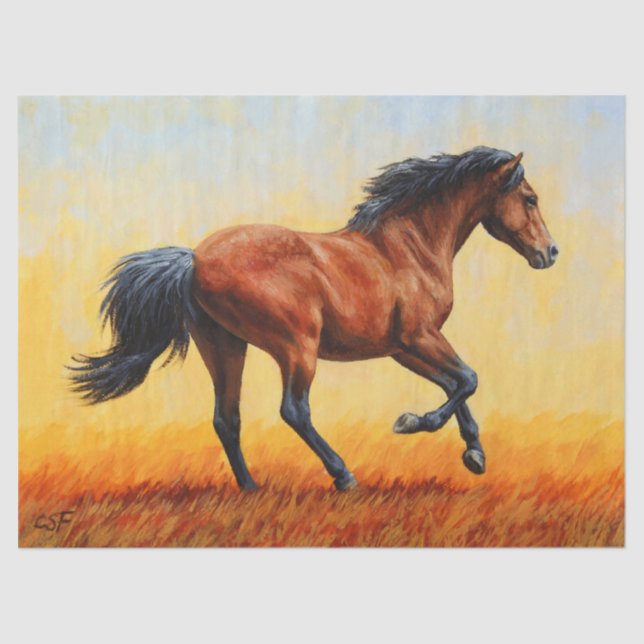 Papel De Seda Bay Horse Galloping (Frente )