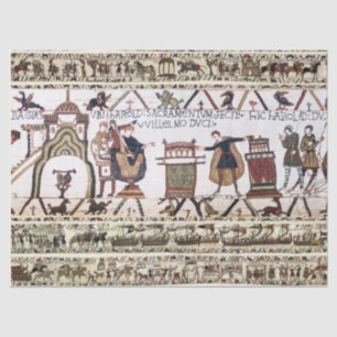 Papel De Seda BAYEUX TAPESTRY Harold fez juramento sobre Relíqui
