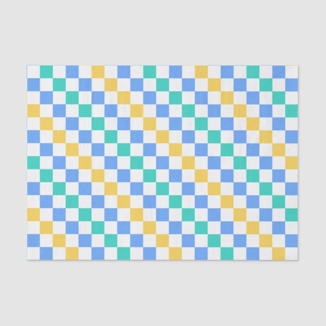 Papel De Seda Beach day diagonal checkerboard pattern (Frente )