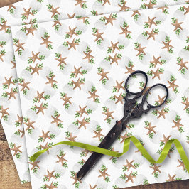 Papel De Seda Beach Wreath Sea Stars Areia Dólares Natal Tiss