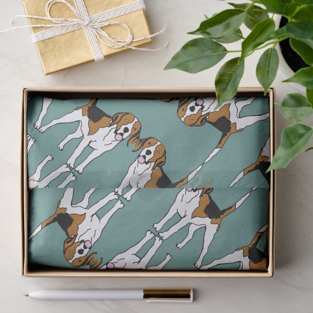 Papel De Seda Beagle Boa Sorte  (Presente)