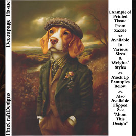 Papel De Seda Beagle Country Gentleman Landscape EX9L Decoupage