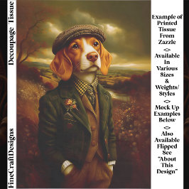 Papel De Seda Beagle Country Gentleman Landscape EX9R Decoupage