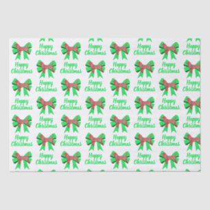 Papel De Seda Beagle Hound Christmas Cachorro e Arco White Tecid