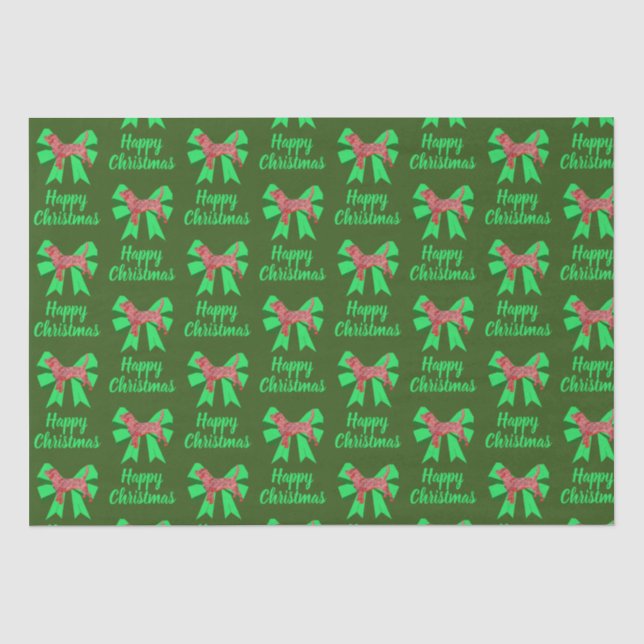 Papel De Seda Beagle Hound Christmas Dog & Arco Green Tissue (Frente )