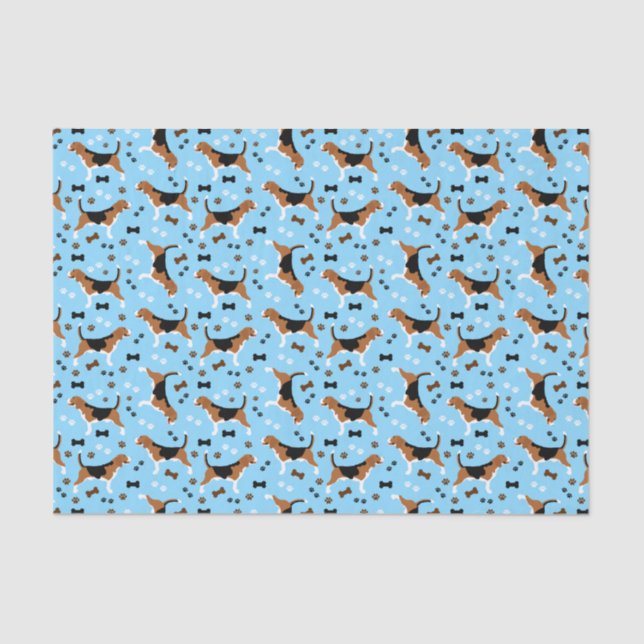 Papel De Seda Beagles Dog Pattern Cute Beagle (Frente )