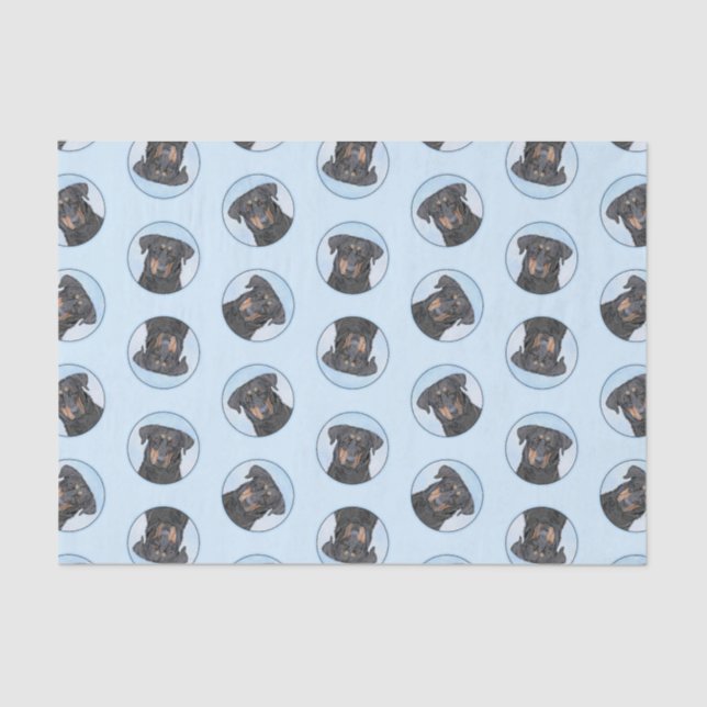 Papel De Seda Beauceret Black and Tan Painting Sheepdog Art (Frente )