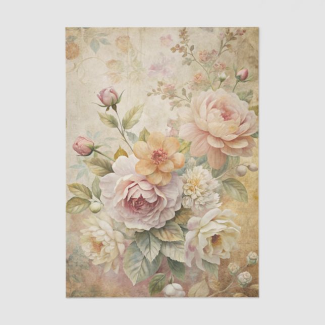 Papel De Seda Beautiful Boquet of Pastel Flowers Background (Frente )