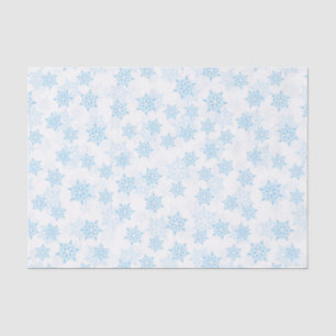 Papel De Seda Bebê Azul Flocos de Neve Natal Branco Natal