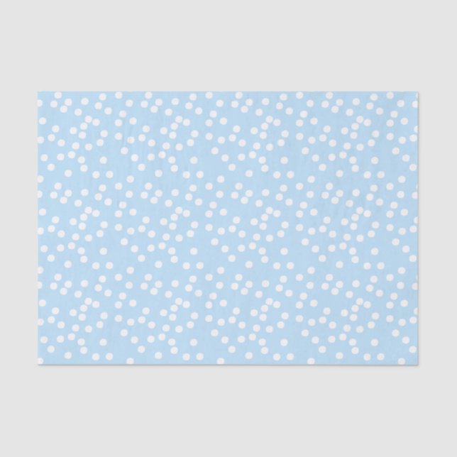 Papel De Seda Bebê branco, azul e constipação branca / Polkadots (Frente )