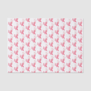 Papel De Seda Bebê Cor de Água Cóta Rosa Axolotl