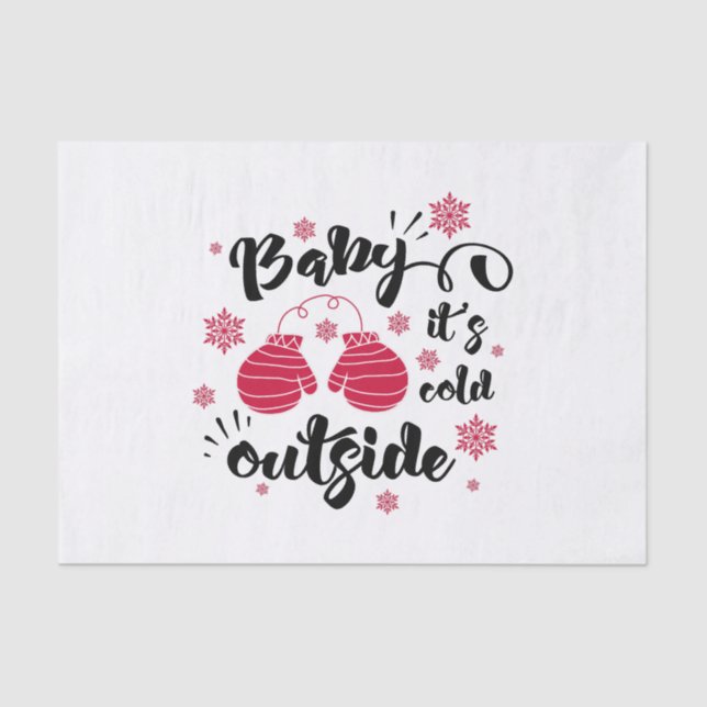 Papel De Seda Bebê está frio fora das luvas bonitinhas inverno (Frente )