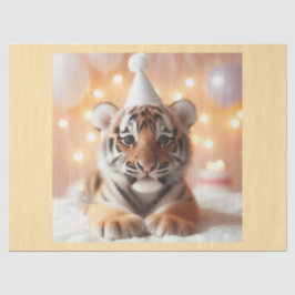 Papel De Seda Bebê Gato Revela Tigre Amarelo Neutro