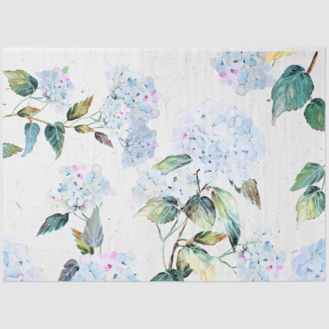 Papel De Seda Bebê Grande Azul Hidrangea Flor (Frente )