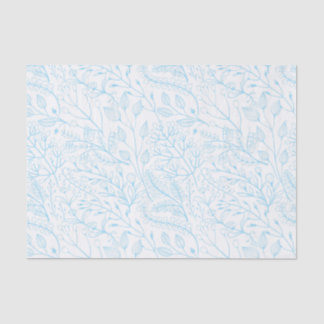 Papel De Seda Bebê Pastel Azul Claro Floral Elegante Casamento  
