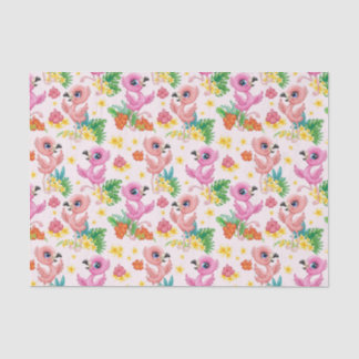 Papel De Seda Bebê Rosa Flamingos