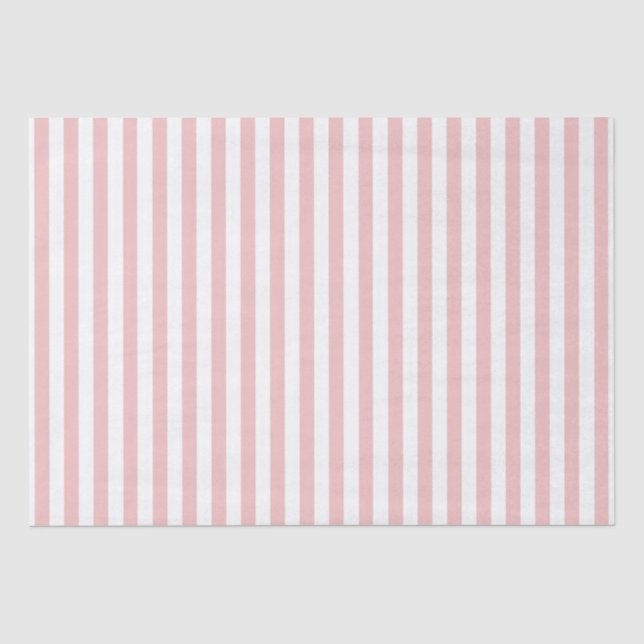 Papel De Seda Bebês, Rosa E Listras Brancas (Frente )
