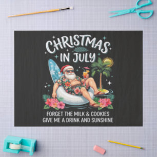Papel De Seda Bebida de Férias de Natal em Julho do Papai Noel